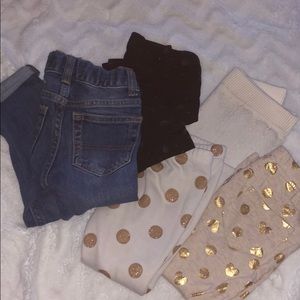 5 Pairs of 3T Girls Leggings & Jeans Bundle